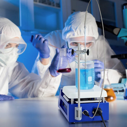 VEVOR magnetische roerder verwarmingsplaat, max. 300 °C, 0-2000 RPM verwarmingsplaat, 5000 ml verwarmingsplaatroerder met LED-scherm, standaard en roerstaven inbegrepen, 500 W verwarmingsvermogen