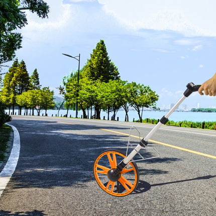 VEVOR meetwiel 0-9999,9 voet/m precisiemeetwiel ±0,5% meetrol roltacho met telescopische stang 104-71cm meetwiel φ317,5mm afstandsmeter gemaakt van ABS + aluminiumoxide incl. draagtas