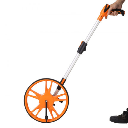 VEVOR meetwiel 0-9999,9 voet/m precisiemeetwiel ±0,5% meetrol roltacho met telescopische stang 104-71cm meetwiel φ317,5mm afstandsmeter gemaakt van ABS + aluminiumoxide incl. draagtas