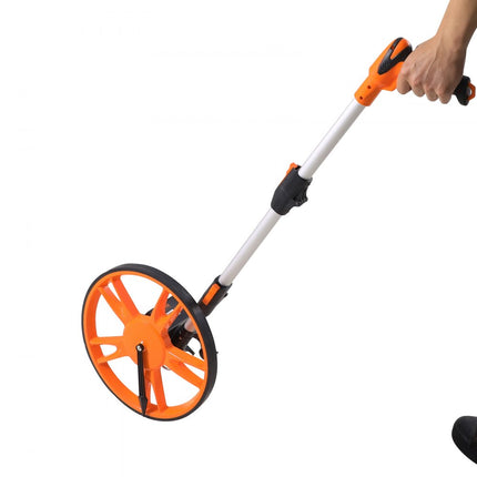 VEVOR meetwiel 0-3km precisie meetwiel ±0,5% meetrol rollende snelheidsmeter met telescoopstang 100-40cm meetwiel φ317,5mm afstandsmeter gemaakt van ABS + aluminiumoxide incl. draagtas