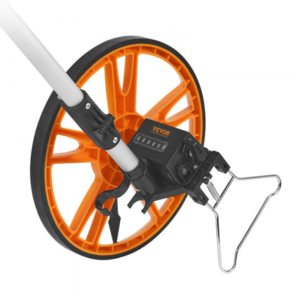 VEVOR meetwiel 0-3km precisie meetwiel ±0,5% meetrol rollende snelheidsmeter met telescoopstang 100-40cm meetwiel φ317,5mm afstandsmeter gemaakt van ABS + aluminiumoxide incl. draagtas