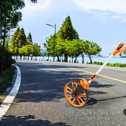 VEVOR meetwiel 0-9999,9m precisiemeetwiel ±0,5% meetrol roltacho met telescopische stang 101-52cm meetwiel φ317,5mm afstandsmeter gemaakt van ABS + aluminiumoxide incl. draagtas