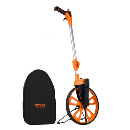 VEVOR meetwiel 0-9999,9m precisiemeetwiel ±0,5% meetrol roltacho met telescopische stang 101-52cm meetwiel φ317,5mm afstandsmeter gemaakt van ABS + aluminiumoxide incl. draagtas