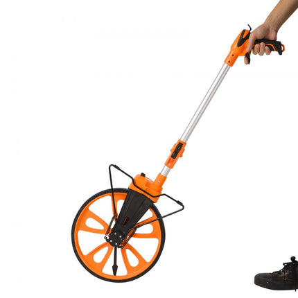 VEVOR meetwiel 0-9999,9m precisiemeetwiel ±0,5% meetrol roltacho met telescopische stang 101-52cm meetwiel φ317,5mm afstandsmeter gemaakt van ABS + aluminiumoxide incl. draagtas