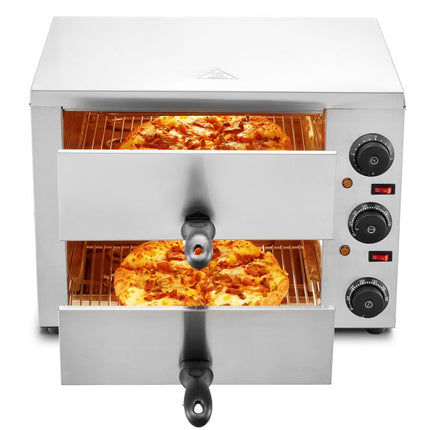 VEVOR commerciële pizzaoven oven 305 mm roestvrij staal elektrisch 3 knoppen