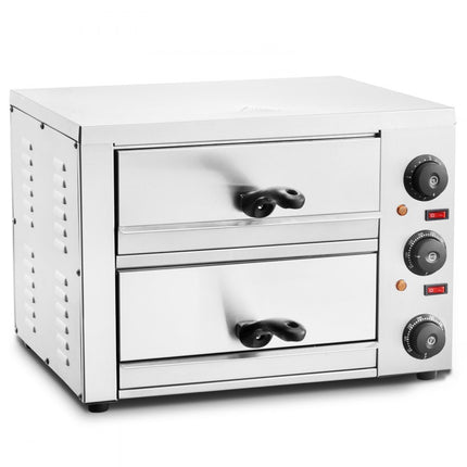 VEVOR commerciële pizzaoven oven 305 mm roestvrij staal elektrisch 3 knoppen