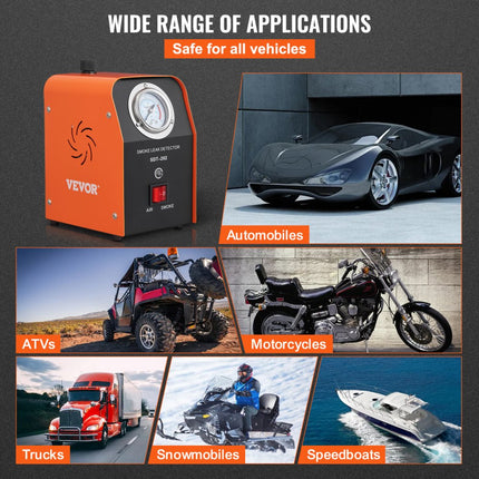 VEVOR mistmachine auto 15 psi rookmachine lekdetector 15 L/min rookmachine testapparaat 19,6 cm³ vloeistofvolume, auto lektester detector brandstoflekdetector voertuiglijn