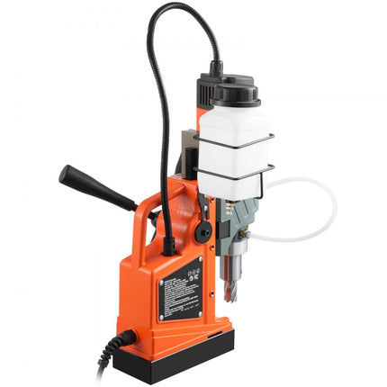 VEVOR professionele kernboormachine magneetboormachine magneetkracht 12500 N, 850 rpm 1450 W magneetboormachine 40 mm max. magneetkernboorsysteem voor scheepsbouw, bruggenbouw etc. Oranje