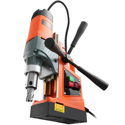 VEVOR professionele kernboormachine magneetboormachine magneetkracht 12500 N, 850 rpm 1450 W magneetboormachine 40 mm max. magneetkernboorsysteem voor scheepsbouw, bruggenbouw etc. Oranje