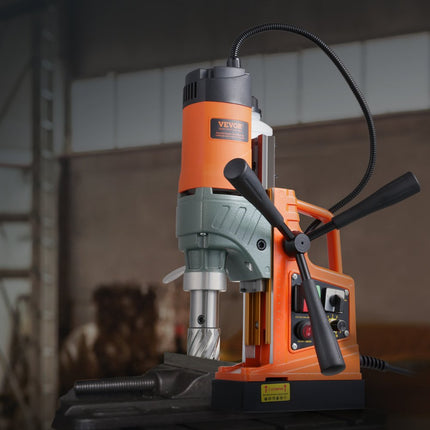 VEVOR magneetboormachine, 1450 W, 40 mm boordiameter, 12500 N, 800 RPM, draagbare professionele kernboormachine, met variabele snelheid, boor voor elk oppervlak, woningverbetering