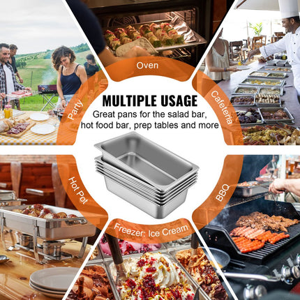 6X Gastronormbakken GN 1/1 bak 150mm diepte 20,5 L RVS