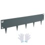 VEVOR gazonrand 99 x 7,6 cm (set van 5) stalen gazonrandband, bedrand, bedrand met doornen, maairand, geschikt voor buitentuinen, paden, gazons, binnenplaatsen, bermen en meer