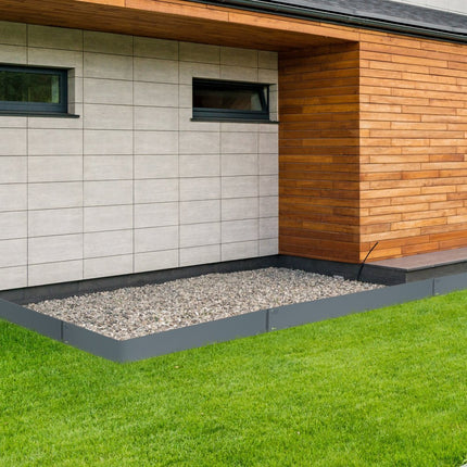 VEVOR gazonrand, 5-pack stalen tuinrand, 39" x 5" strips, hamerbare rand, flexibele metalen landschapsrand voor tuin, tuin, gazon donkergrijs