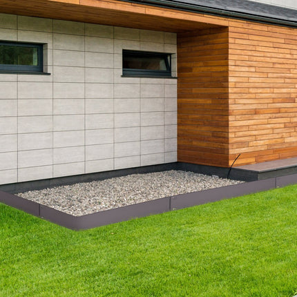 VEVOR gazonrand 99 x 12,7 cm (set van 5) stalen gazonrandband, bedrand, bedrand met doornen, maairand, geschikt voor buitentuinen, paden, gazons, binnenplaatsen, bermen en meer