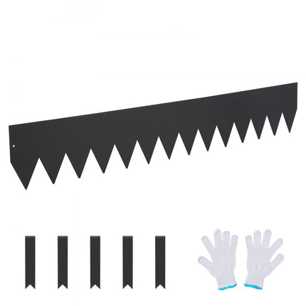 VEVOR gazonrand 40" x 6" (set van 3) Stalen gazonrandband Bedrand Bedrand met doornen Maairand Geschikt voor buitentuinen, paden, gazons, binnenplaatsen, bermen en meer