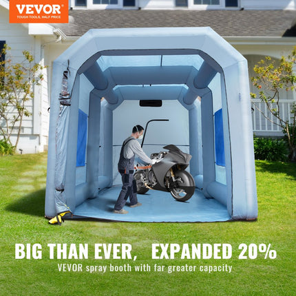 VEVOR Spuitcabine Paint Booth Diy Spray Paint Spray Paint Shelter Tent 950W Blauw 4 x 2.2 x 2.35m 210D Oxford Fabric Spray Paint Tent Draagbare