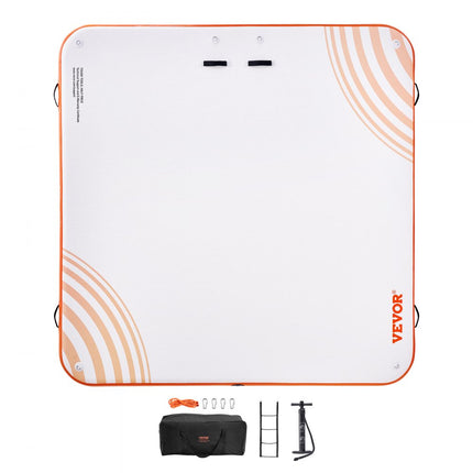 VEVOR Opblaasbaar trampoline-zwemplatform 3,04 x 3,04 m zwemplatform