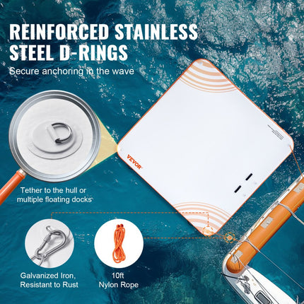 VEVOR opblaasbaar drijvend dok 7ft x 7ft opblaasbaar dokplatform antislip water drijvende dokmat met draagbare draagtas en afneembare ladder zwemplatform eilandvlot voor zwembad