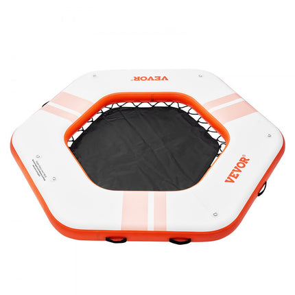 VEVOR Opblaasbaar drijvend dok Diameter 2,6 m Dockplatform met diameter 1,5 m Trampolinenet Zwembad Antislip drijvend platform Watermat met draagbare tas en afneembare ladder om te ontspannen bij het zwembad