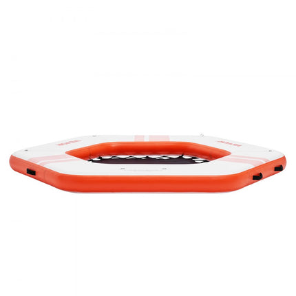 VEVOR Opblaasbaar drijvend dok Diameter 2,6 m Dockplatform met diameter 1,5 m Trampolinenet Zwembad Antislip drijvend platform Watermat met draagbare tas en afneembare ladder om te ontspannen bij het zwembad