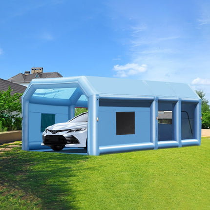 VEVOR opblaasbare spuitcabine, 7 x 4 x 2,75 m opblaasbare spuitcabine, met 750 W + 480 W krachtig blaas- en luchtfiltersysteem, draagbare autolakcabine, motorfietsen, middelgrote SUV's