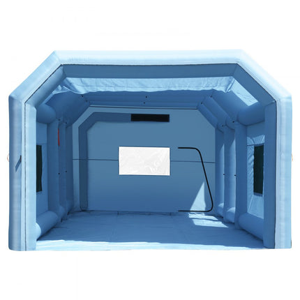 VEVOR opblaasbare spuitcabine 10 x 6,4 x 4,5 m opblaasbare spuitcabine met 1100 W + 750 W krachtige blazer en luchtfiltersysteem, draagbare autolakcabine voor vrachtwagens