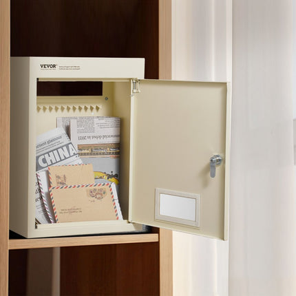 VEVOR wandbrievenbus, 31,8 x 16 x 42,3 cm, met codeslot, beige