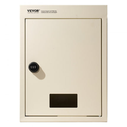 VEVOR wandbrievenbus, 31,8 x 16 x 42,3 cm, met codeslot, beige