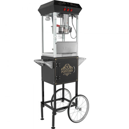 VEVOR popcornmachine popcornmachine met trolley popcornmaker 850W 8oz 48 kopjes