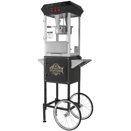 VEVOR popcornmachine popcornmachine met trolley popcornmaker 850W 8oz 48 kopjes