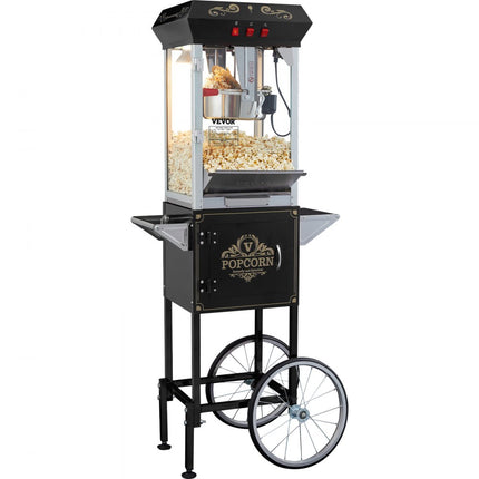 VEVOR popcornmachine popcornmachine met trolley popcornmaker 850W 8oz 48 kopjes