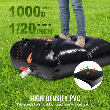 VEVOR waterbellen 240L opslagcontainer PVC 1000D watertank 100x70x35cm wanneer vol water waterzak -30℃～+70℃ zacht waterzak ideaal voor tuin kamperen camper droogte brandweer gebruik