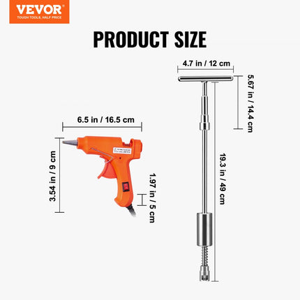 VEVOR 52-delige Dent Puller Pulling Tool Dent Repair Kit Bevat 20 Bridge Puller Tabs & 2 x Stripping Groove 2 in 1 Slide Hammer Puller Dent Removal Car Etc