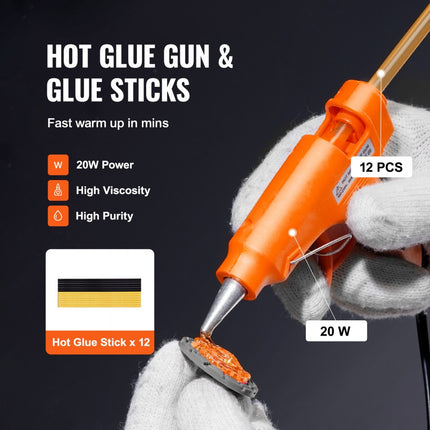 VEVOR 25-delige Bridge Dent Puller Dent Repair Kit Bevat 6 Bridge Puller Tabs & 12 Hot Glue Sticks Aluminium Dent Removal Tool Uitdeuken voor auto's Koelkasten Etc.