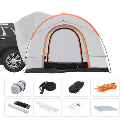 VEVOR daktent busluifel 240 x 240 x 230 cm, autotent achterklep inclusief dubbellaagse tent PU2000 mm daktent autodaktent waterdicht, geschikt voor kamperen, avontuur, uitstapjes, picknicks etc.