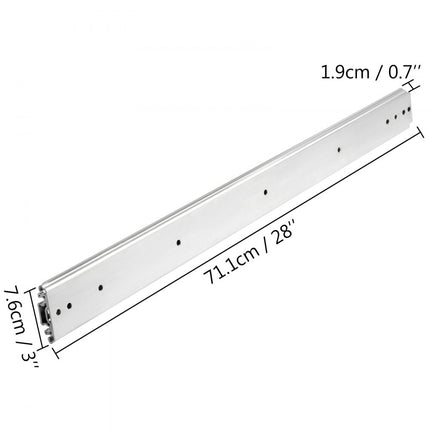 Vevor Lade Rails Uitschuifbare Rails 28 Inch Zwaar Werk Berekende Ladegeleiders