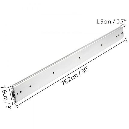 Vevor Lade Rails Uitschuifbare Rails 30 Inch Zwaar Werk Berekende Ladegeleiders