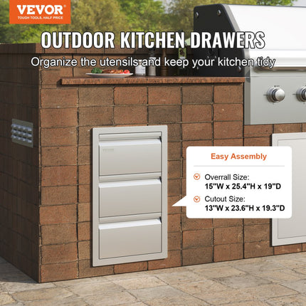 VEVOR Ladekast Lade Buitenkeuken Roestvrij Staal van Voedingskwaliteit 19,4 Kg