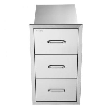 VEVOR Ladekast buiten Bbq drievoudige lades 40 x 72,5 x 52,5 cm Rvs