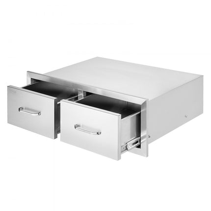 VEVOR Ladekast 30”X10” Bbq Drawer Double Horizontal Drawers Chest of Drawers Outdoor Kitchen Flush Mount