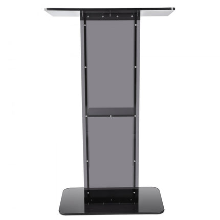 VEVOR Sta-bureau Lessenaar 685 x 330 x 1198 mm, podiumstandaard met breed leesgedeelte en opbergplank, sta-bureau voor kerk, kantoor, school, zwart podium 30 kg draagvermogen