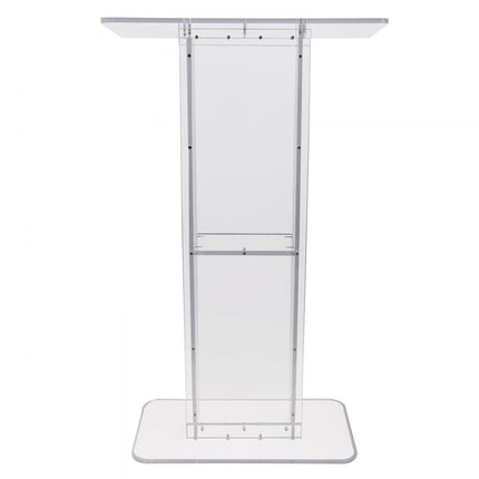 VEVOR acryl podium 47" hoge helder acryl podiumstandaard met breed leesgebied en opbergvak, vloerstaande helder acryl preekstoelen voor kerk, kantoor, school