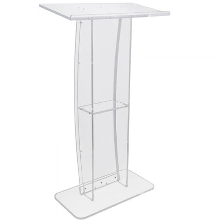 VEVOR acryl podium 47" hoge helder acryl podiumstandaard met breed leesgebied en opbergvak, vloerstaande helder acryl preekstoelen voor kerk, kantoor, school