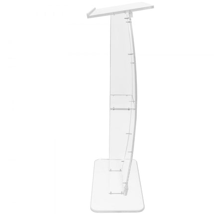 VEVOR acryl podium 47" hoge helder acryl podiumstandaard met breed leesgebied en opbergvak, vloerstaande helder acryl preekstoelen voor kerk, kantoor, school