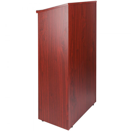 VEVOR Sta-bureau lessenaar 60 x 36 x 120 cm, podiumstandaard met breed leesoppervlak en opbergplank, sta-bureau voor kerk, kantoor, school, zwart podium 30 kg draagvermogen bruin