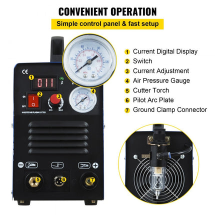 Vevor Plasmasnijder Cut-50 Inverter Lasapparaat 50 A Plasmasnijapparaat 12 Mm