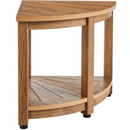 VEVOR douchehoek hoekdouchebank 47 cm hoogte polystyreen met houtnerf 159 kg draagvermogen badkamer douchekruk met plank douchekruk voor binnen- en buitendouche badkamer woonkamer