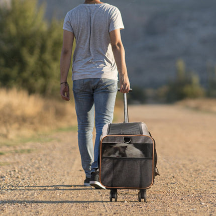 VEVOR Hondentrolley Opvouwbare hondenrugzak Max.9,9 kg Draagvermogen Transporttas Gemaakt van 600D Oxford-doek Hondentrolley met 4 wielen Huisdierentrolley Hondenreistas Ideaal voor autotochten of uitstapjes