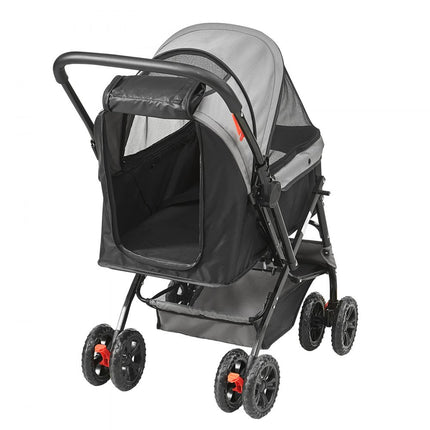 VEVOR Hondenbuggy 50x85x97cm Hondenkar 20kg Laadvermogen Opvouwbare hondentrolley Aluminium frame 600D Oxford-stof Nylon gaas Venster 4 EVA-wielen Hondenkrat Dierenbuggy Katbuggy Huisdierentransport