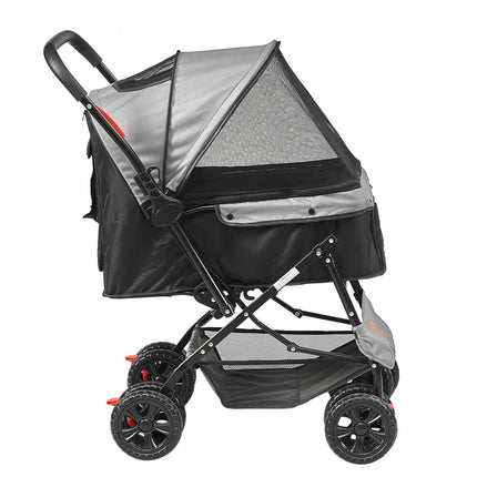VEVOR Hondenbuggy 50x85x97cm Hondenkar 20kg Laadvermogen Opvouwbare hondentrolley Aluminium frame 600D Oxford-stof Nylon gaas Venster 4 EVA-wielen Hondenkrat Dierenbuggy Katbuggy Huisdierentransport